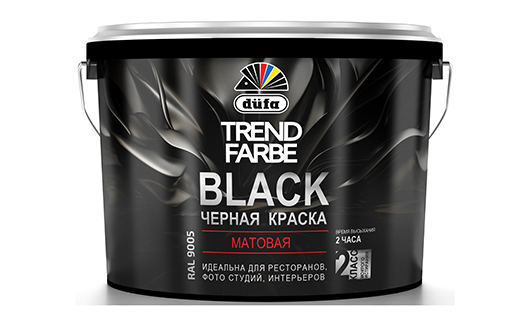 11189 Краска интерьерная чёрная düfa Trend Farbe BLACK 10л 