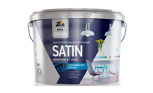 77220 Краска латексная интерьерная düfa Premium SATIN с шелковистым блеском 2,5л 